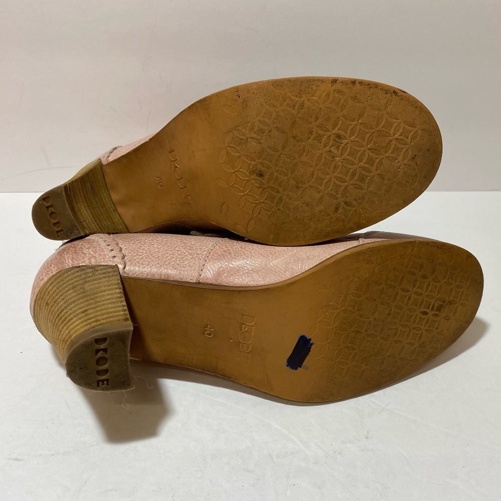 DKODE Vivi Cutout Ankle Boots Pink Leather heel Shoes Size 40 - Picture 12 of 16
